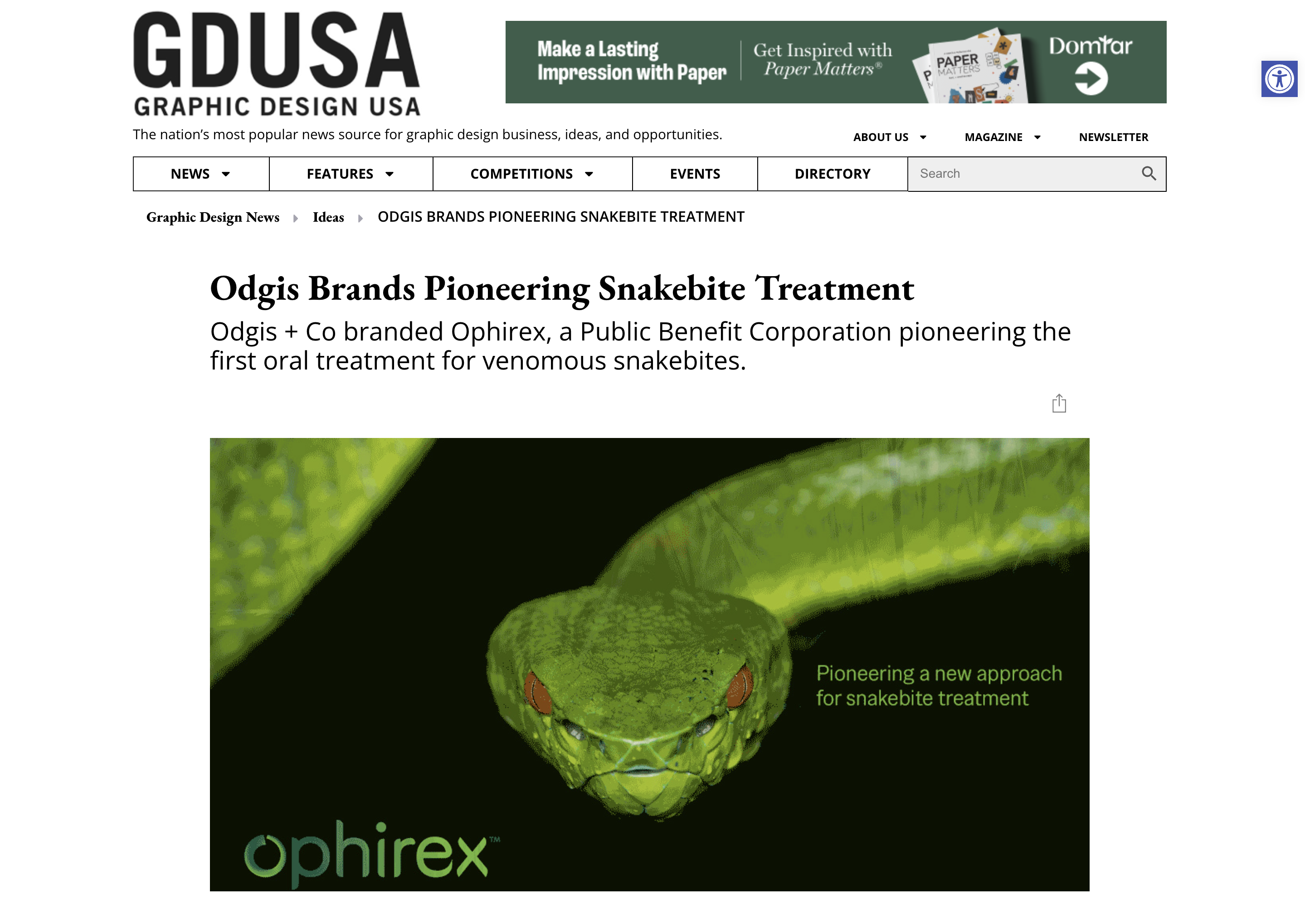 Ophirex Brand Identity Featured in GDUSA